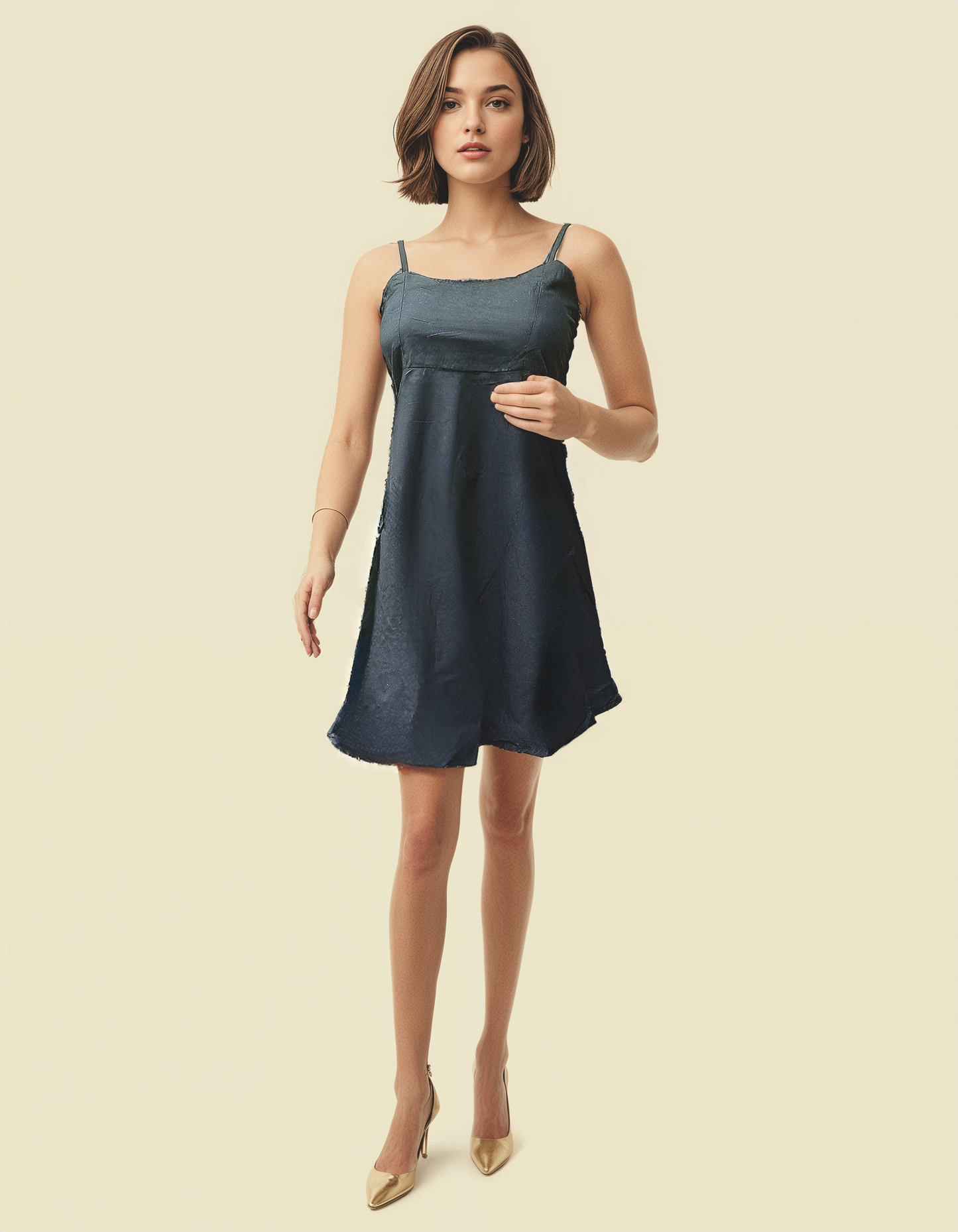 Black Mini Dress for Women – Spaghetti Strap Short Cotton Dress | Free Size Party Wear