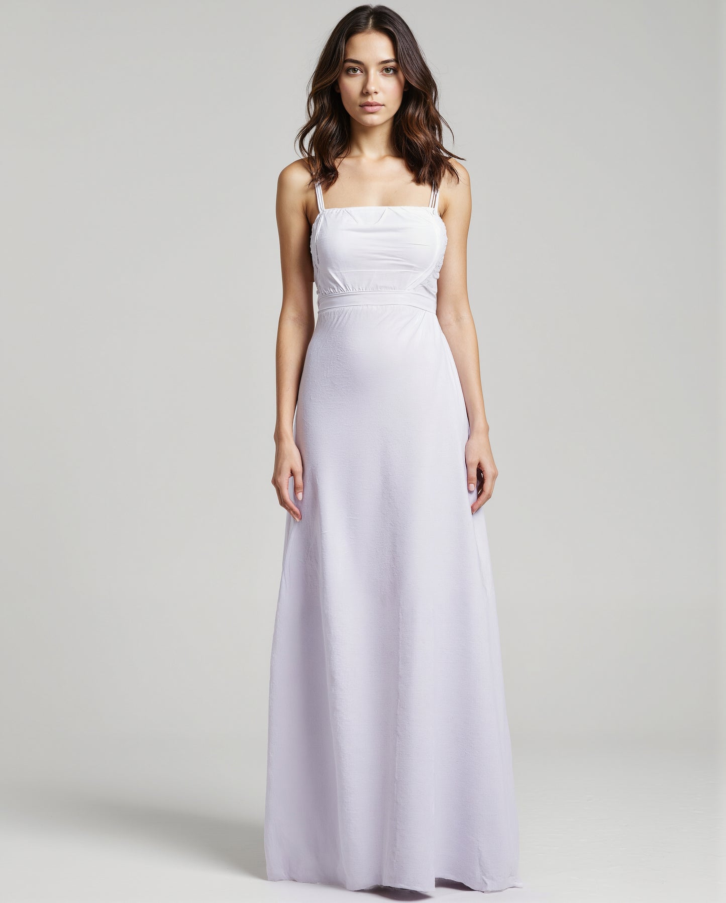 Spaghetti Strap Cotton Maxi Dress – Sleeveless Summer Gown for Women | Free Size Fit
