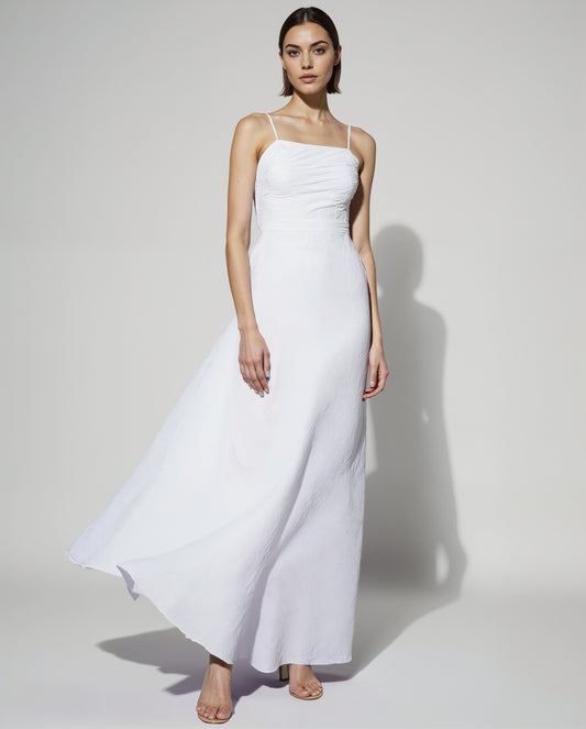 Spaghetti Strap Cotton Maxi Dress – Sleeveless Summer Gown for Women | Free Size Fit